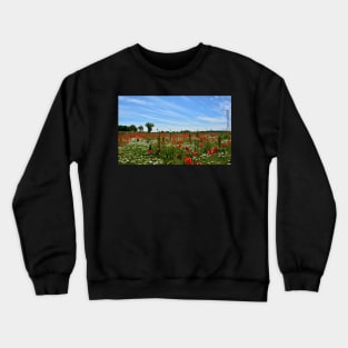 Poppy Field Near Cividale Crewneck Sweatshirt